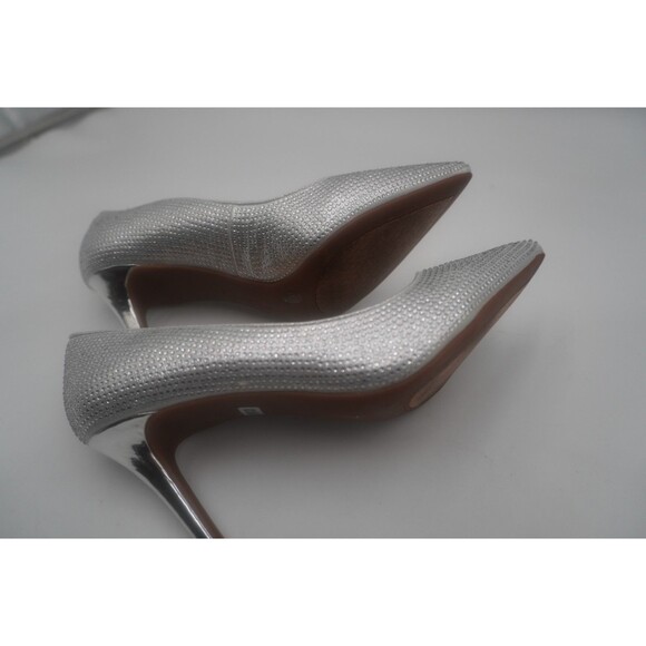 Jessica Simpson Lindiza Silver Sparkly Rhinestone Pointed Toe Stiletto Pumps 8M - Picture 13 of 13